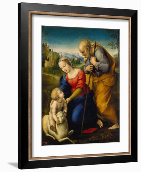 The Holy Family with a Lamb, 1507-Raphael-Framed Giclee Print