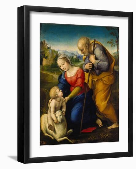 The Holy Family with a Lamb, 1507-Raphael-Framed Giclee Print