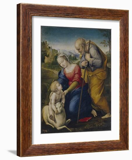 The Holy Family with a Lamb, 1507-Raphael-Framed Giclee Print