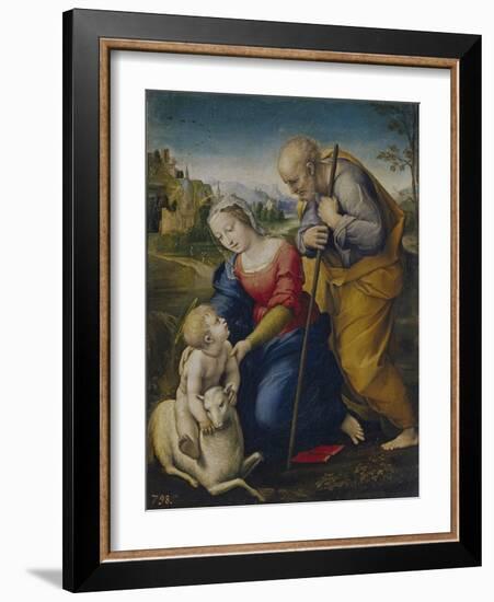 The Holy Family with a Lamb, 1507-Raphael-Framed Giclee Print