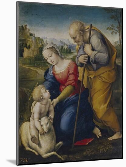 The Holy Family with a Lamb, 1507-Raphael-Mounted Giclee Print