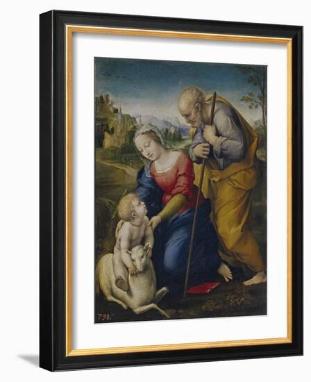 The Holy Family with a Lamb, 1507-Raphael-Framed Giclee Print