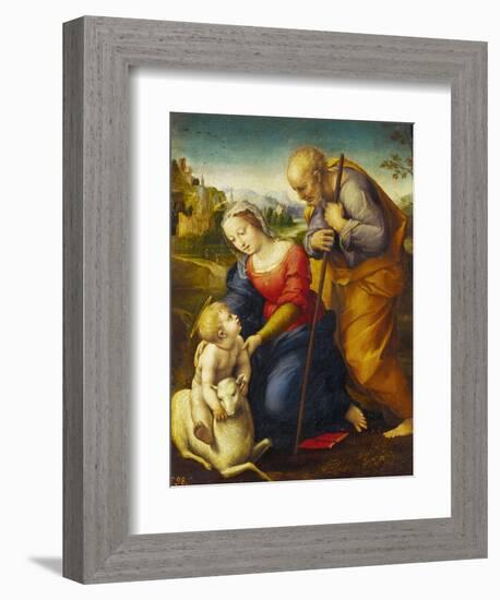 The Holy Family with a Lamb-Raphael-Framed Giclee Print