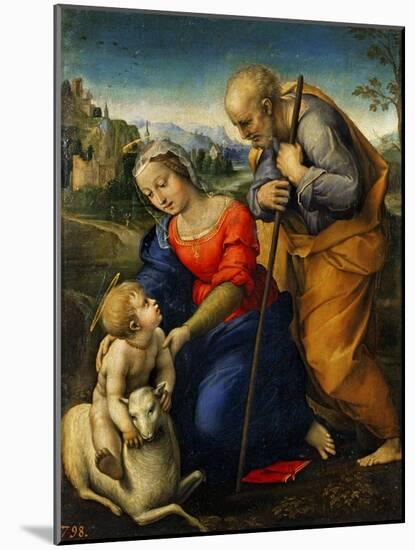 The Holy Family with a Lamb-Raphael-Mounted Giclee Print