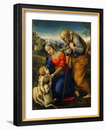 The Holy Family with a Lamb-Raphael-Framed Giclee Print