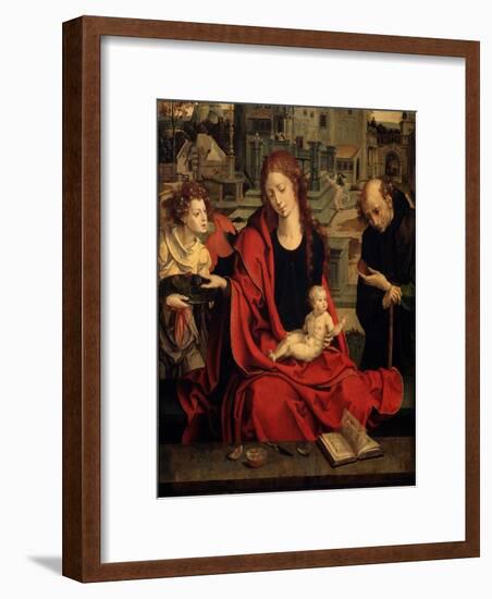 The Holy Family with an Angel-Pieter Coecke Van Aelst the Elder-Framed Giclee Print