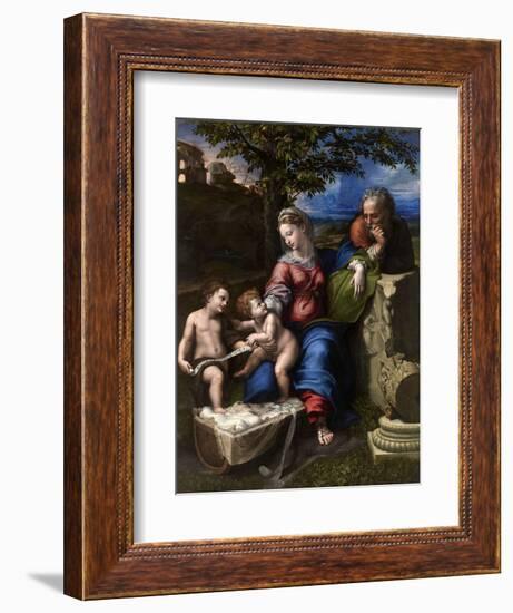 The Holy Family with an Oak Tree, 1518-1520-Raphael-Framed Giclee Print