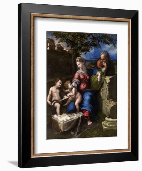 The Holy Family with an Oak Tree, 1518-1520-Raphael-Framed Giclee Print