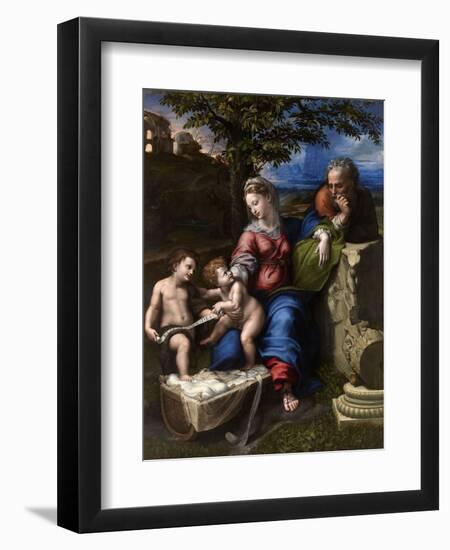 The Holy Family with an Oak Tree, 1518-1520-Raphael-Framed Giclee Print