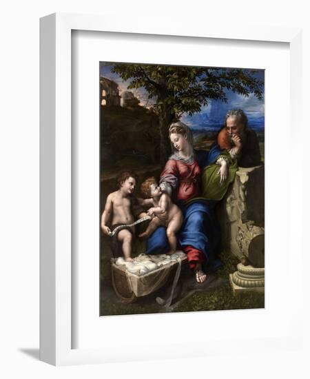 The Holy Family with an Oak Tree, 1518-1520-Raphael-Framed Giclee Print