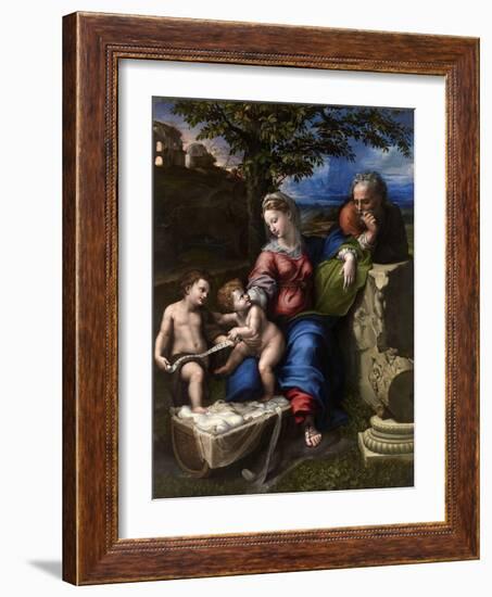 The Holy Family with an Oak Tree, 1518-1520-Raphael-Framed Giclee Print