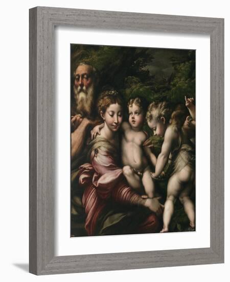 The Holy Family with Angels-Parmigianino-Framed Giclee Print