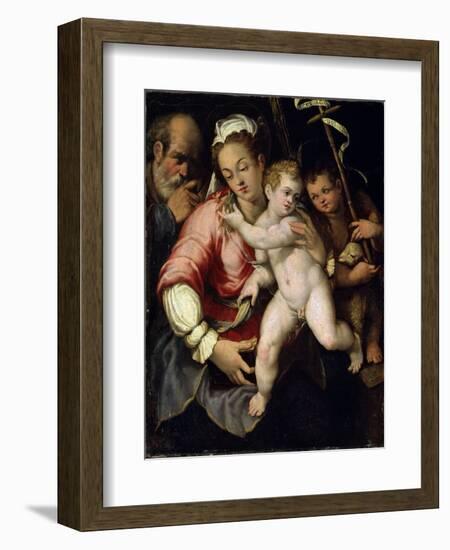 The Holy Family with John the Baptist, 16th Century-null-Framed Giclee Print