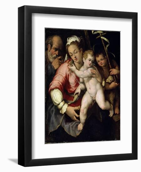 The Holy Family with John the Baptist, 16th Century-null-Framed Giclee Print