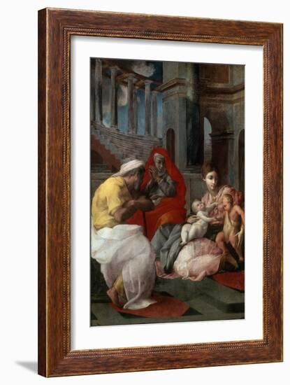 The Holy Family with John the Baptist and Saint Elizabeth, 1541-Francesco Primaticcio-Framed Giclee Print