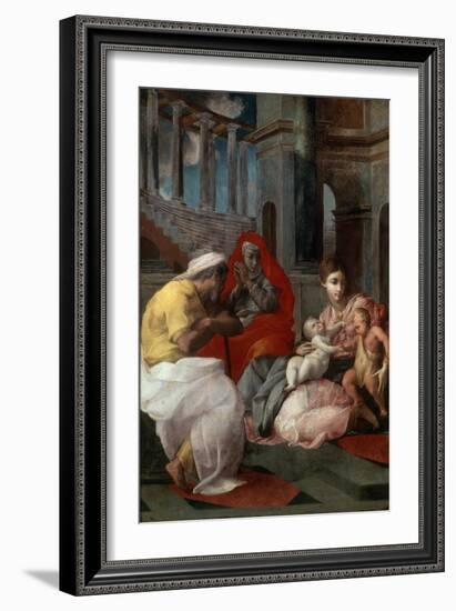 The Holy Family with John the Baptist and Saint Elizabeth, 1541-Francesco Primaticcio-Framed Giclee Print