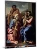 The Holy Family with John the Baptist and Saint Elizabeth, 1655-Nicolas Poussin-Mounted Giclee Print