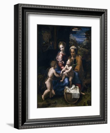 The Holy Family with John the Baptist and Saint Elizabeth (La Perl)-Raphael-Framed Giclee Print