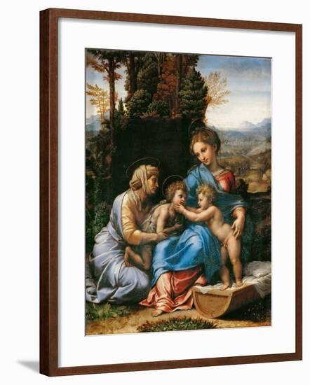 The Holy Family with John the Baptist as a Boy and Saint Elizabeth (La Petite Sainte Famill)-Giulio Romano-Framed Giclee Print