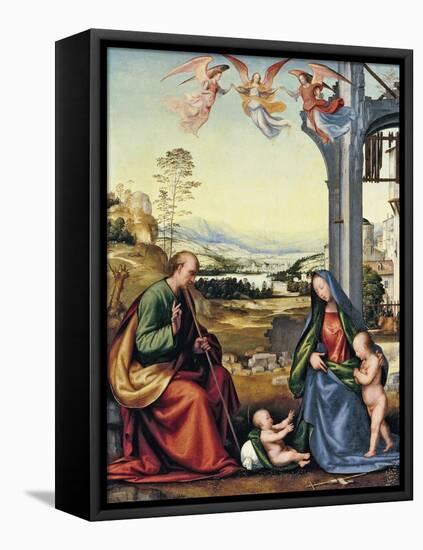 The Holy Family with John the Baptist-Fra Bartolommeo-Framed Premier Image Canvas