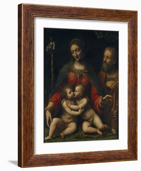 The Holy Family with John the Baptist-Bernardino Luini-Framed Giclee Print