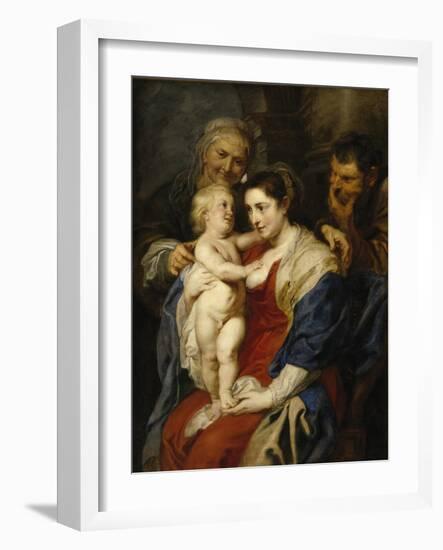 The Holy Family with Saint Anne, 1626-1630-Peter Paul Rubens-Framed Giclee Print