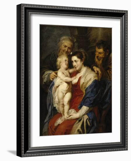 The Holy Family with Saint Anne, 1626-1630-Peter Paul Rubens-Framed Giclee Print