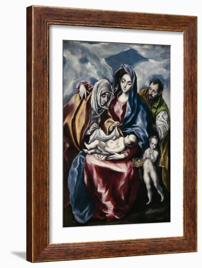 The Holy Family with Saint Anne and John the Baptist as Child, Ca. 1600-El Greco-Framed Giclee Print