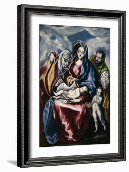 The Holy Family with Saint Anne and John the Baptist as Child, Ca. 1600-El Greco-Framed Giclee Print