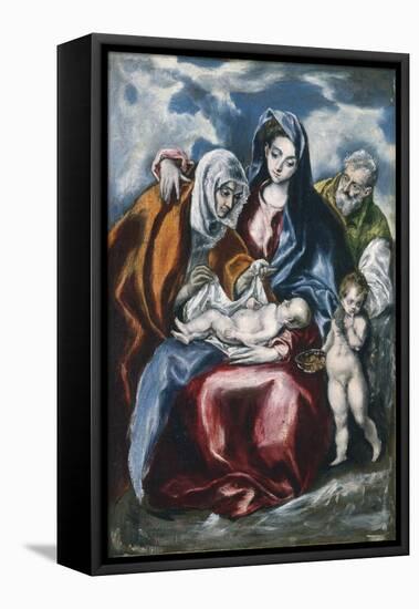 The Holy Family with Saint Anne and the Infant John the Baptist, C.1595-1600-El Greco-Framed Premier Image Canvas