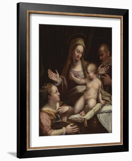 The Holy Family with Saint Catherine of Alexandria, 1581-Lavinia Fontana-Framed Giclee Print