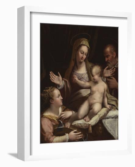 The Holy Family with Saint Catherine of Alexandria, 1581-Lavinia Fontana-Framed Giclee Print