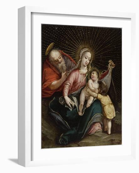 The Holy Family with Saint John the Baptist,18th century-South American School-Framed Giclee Print