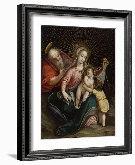 The Holy Family with Saint John the Baptist,18th century-South American School-Framed Giclee Print