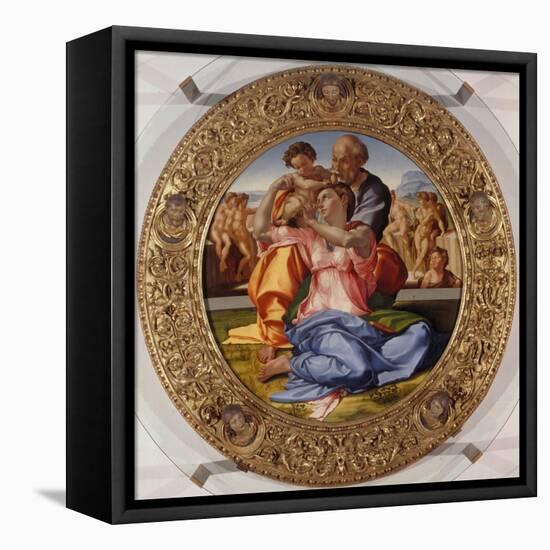 The Holy Family with Saint John (Tondo Doni), C. 1503-04-Michelangelo-Framed Premier Image Canvas