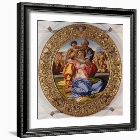 The Holy Family with Saint John (Tondo Doni), C. 1503-04-Michelangelo-Framed Giclee Print