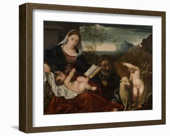 The Holy Family with Saint John-Tiziano Vecelli Titian-Framed Giclee Print