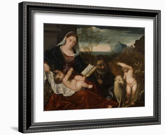 The Holy Family with Saint John-Tiziano Vecelli Titian-Framed Giclee Print