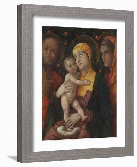 The Holy Family with Saint Mary Magdalen, c.1495-1500-Andrea Mantegna-Framed Giclee Print