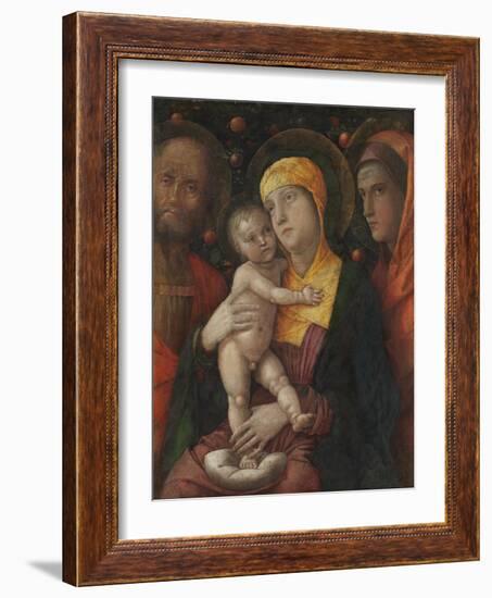 The Holy Family with Saint Mary Magdalen, c.1495-1500-Andrea Mantegna-Framed Giclee Print