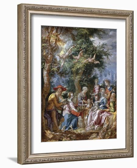 The Holy Family with Saints and Angels-Joachim Wtewael-Framed Giclee Print