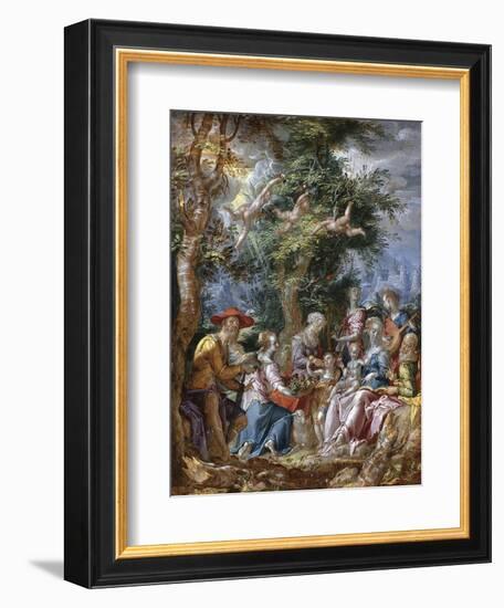 The Holy Family with Saints and Angels-Joachim Wtewael-Framed Giclee Print