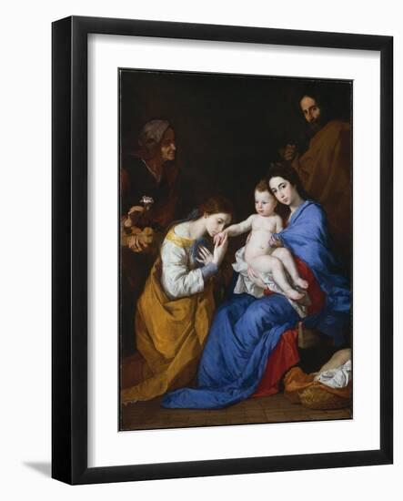 The Holy Family with Saints Anne and Catherine of Alexandria, 1648-Jusepe de Ribera-Framed Giclee Print