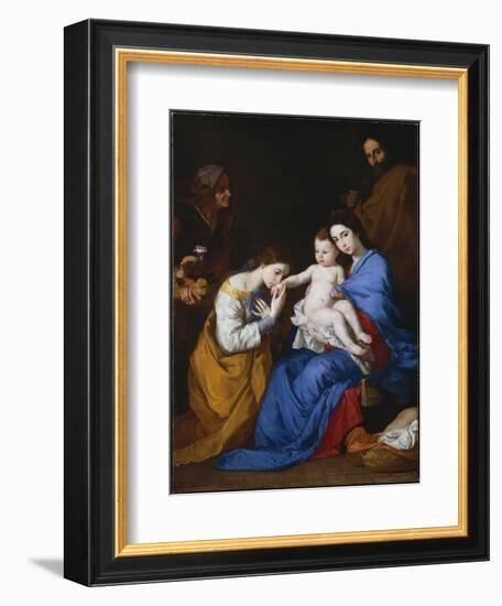 The Holy Family with Saints Anne and Catherine of Alexandria, 1648-Jusepe de Ribera-Framed Giclee Print