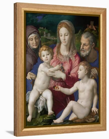 The Holy Family with Saints Anne and John the Baptist, 1546-Agnolo Bronzino-Framed Premier Image Canvas