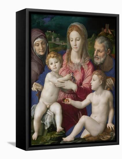 The Holy Family with Saints Anne and John the Baptist, 1546-Agnolo Bronzino-Framed Premier Image Canvas