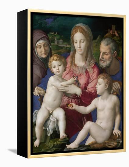 The Holy Family with Saints Anne and John the Baptist, 1546-Agnolo Bronzino-Framed Premier Image Canvas