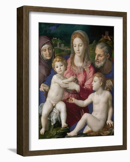 The Holy Family with Saints Anne and John the Baptist, 1546-Agnolo Bronzino-Framed Giclee Print