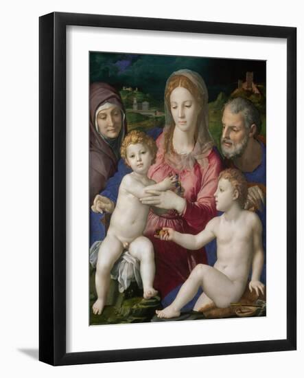 The Holy Family with Saints Anne and John the Baptist, 1546-Agnolo Bronzino-Framed Giclee Print