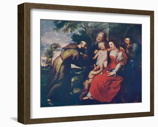 The Holy Family with Saints Francis and Anne and the Infant Saint John the Baptist', c1630-Peter Paul Rubens-Framed Giclee Print